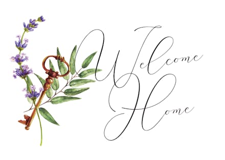 Purple Flowers Key - New Home Card