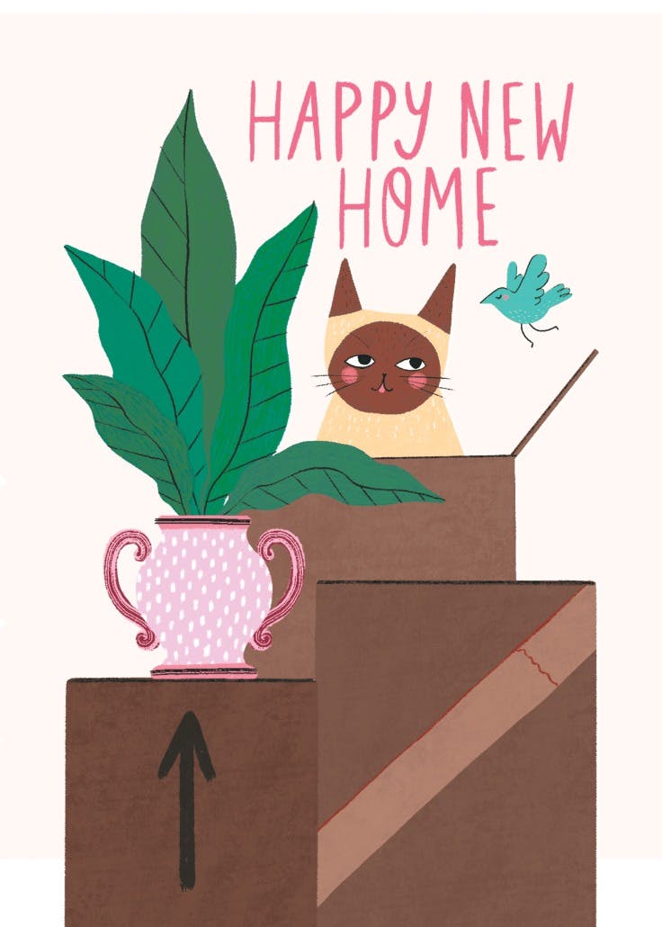Purrfect home - new home card