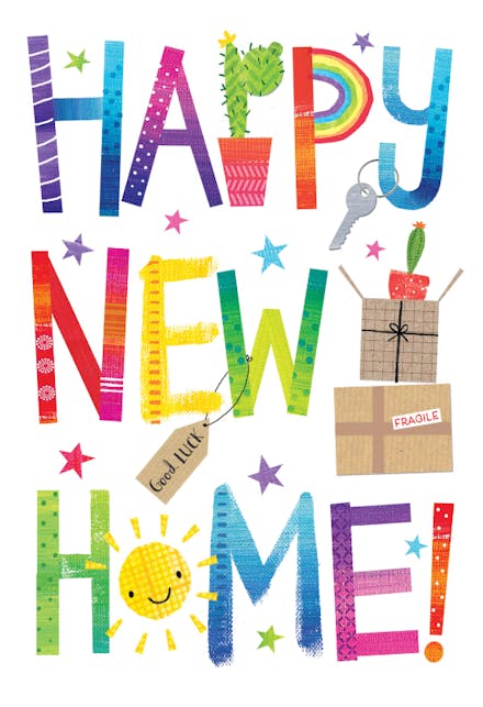 Rainbow typography - New Home Card
