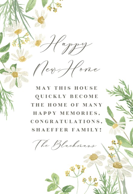 Roadside Flowers - New Home Card