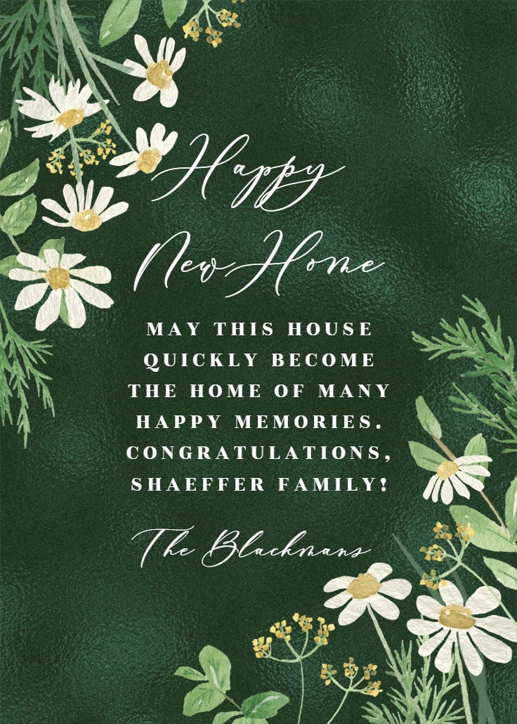 Roadside flowers - tarjeta de casa nueva