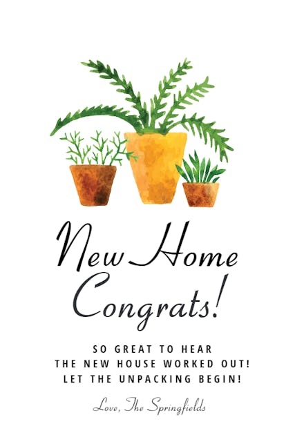 Simple Life - New Home Card