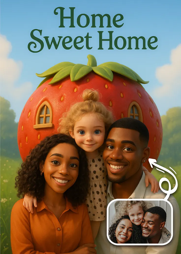 Strawberry house - tarjeta de casa nueva