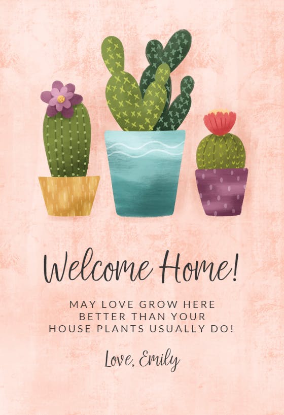 Succulents - new home card
