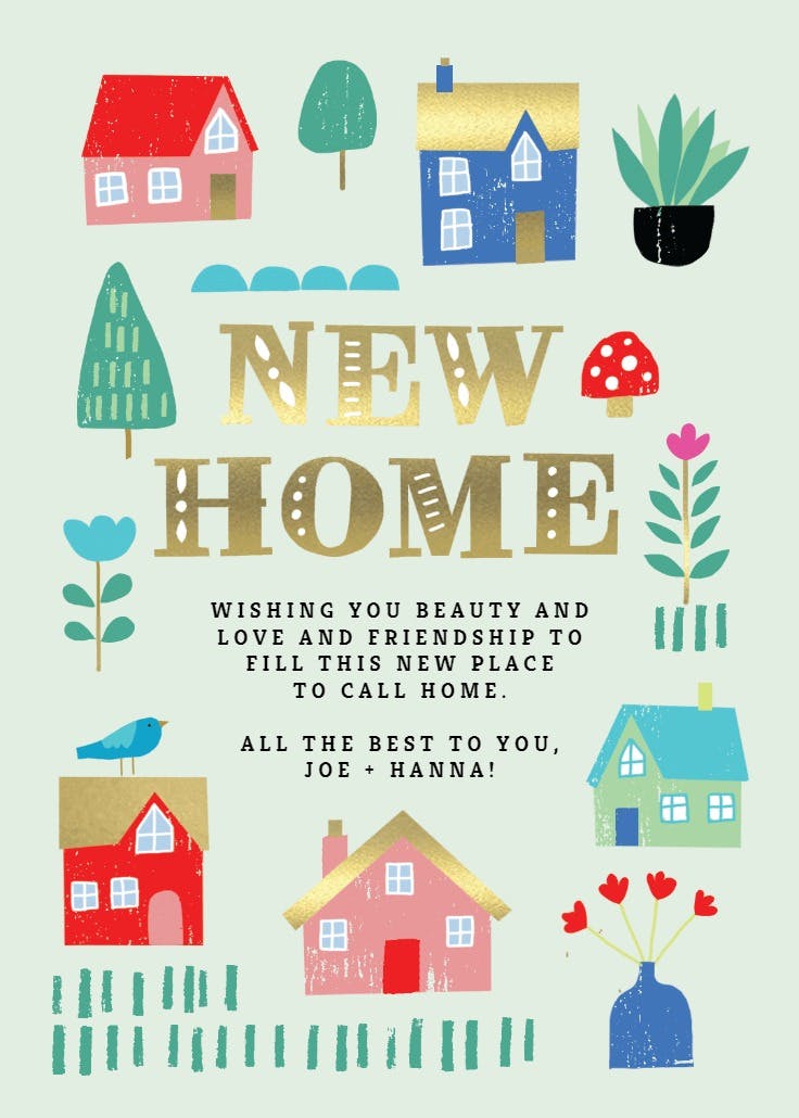 Sweet beginnings - tarjeta de casa nueva