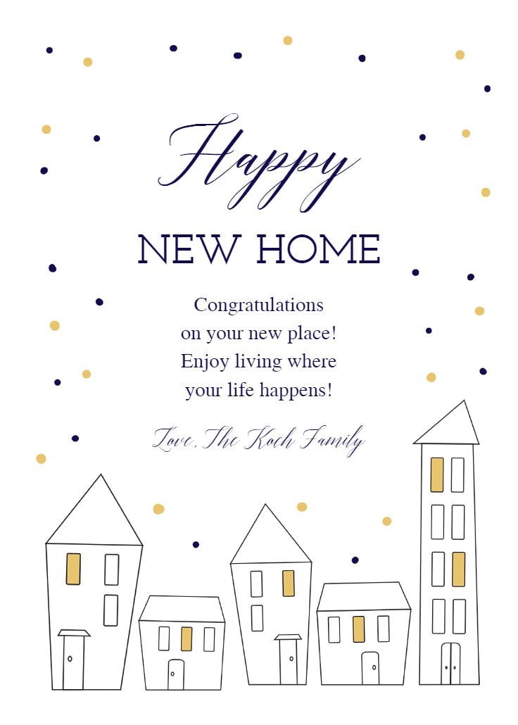 Welcoming committee - new home card