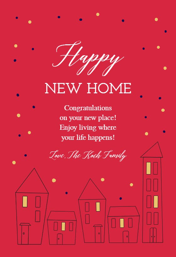 Welcoming committee - new home card