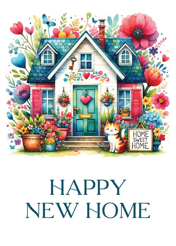 Whimsical home -  tarjeta de casa nueva gratis