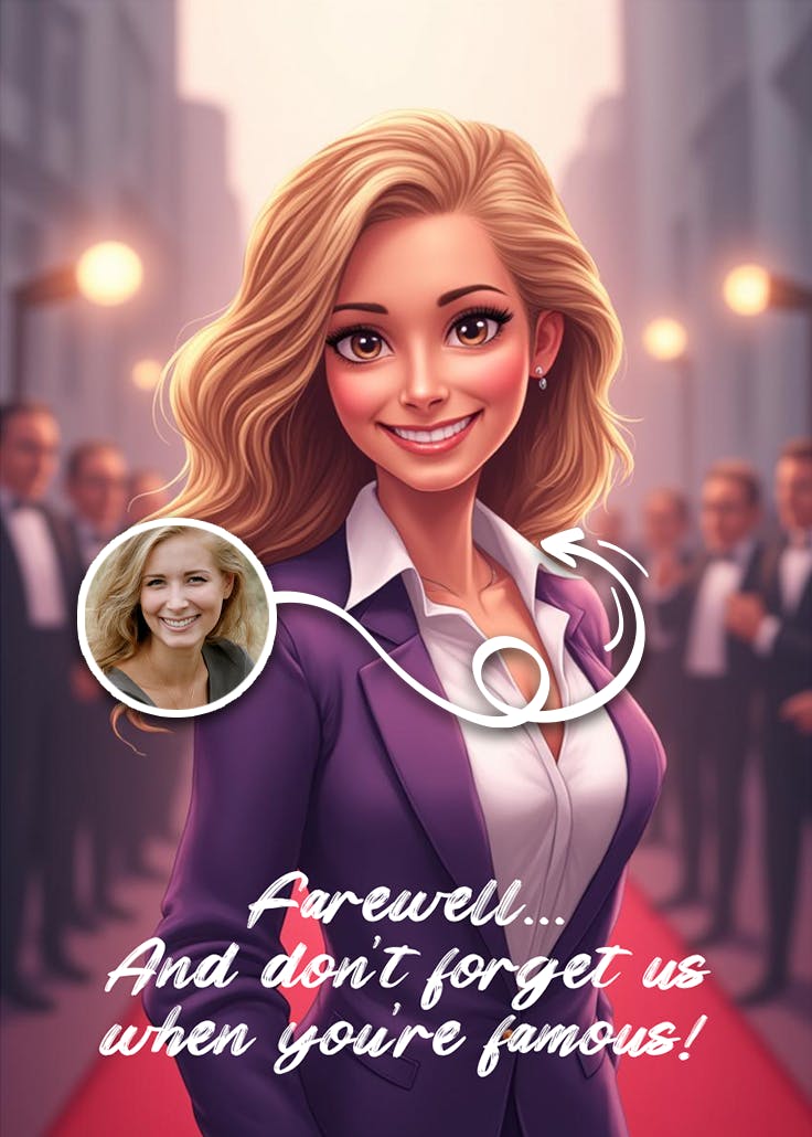 Famous celebrity - farewell card