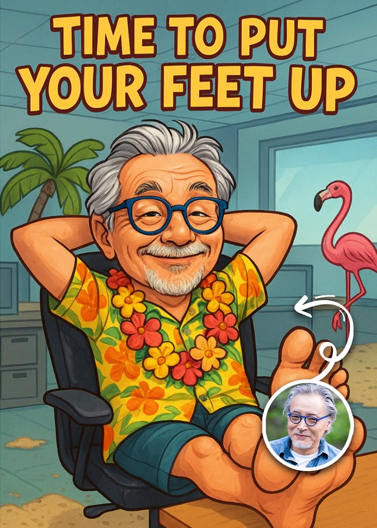 Feet up - tarjeta de jubilación