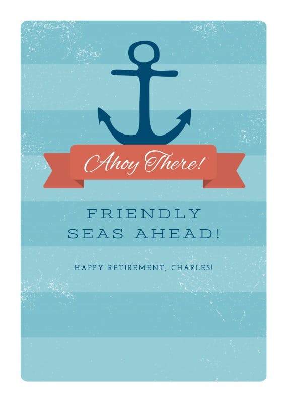 Friendly seas -  tarjeta de jubilación