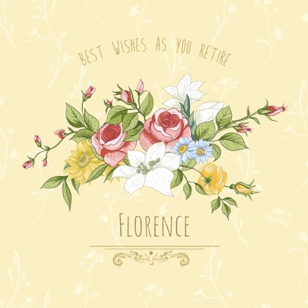 Rosy future - retirement card