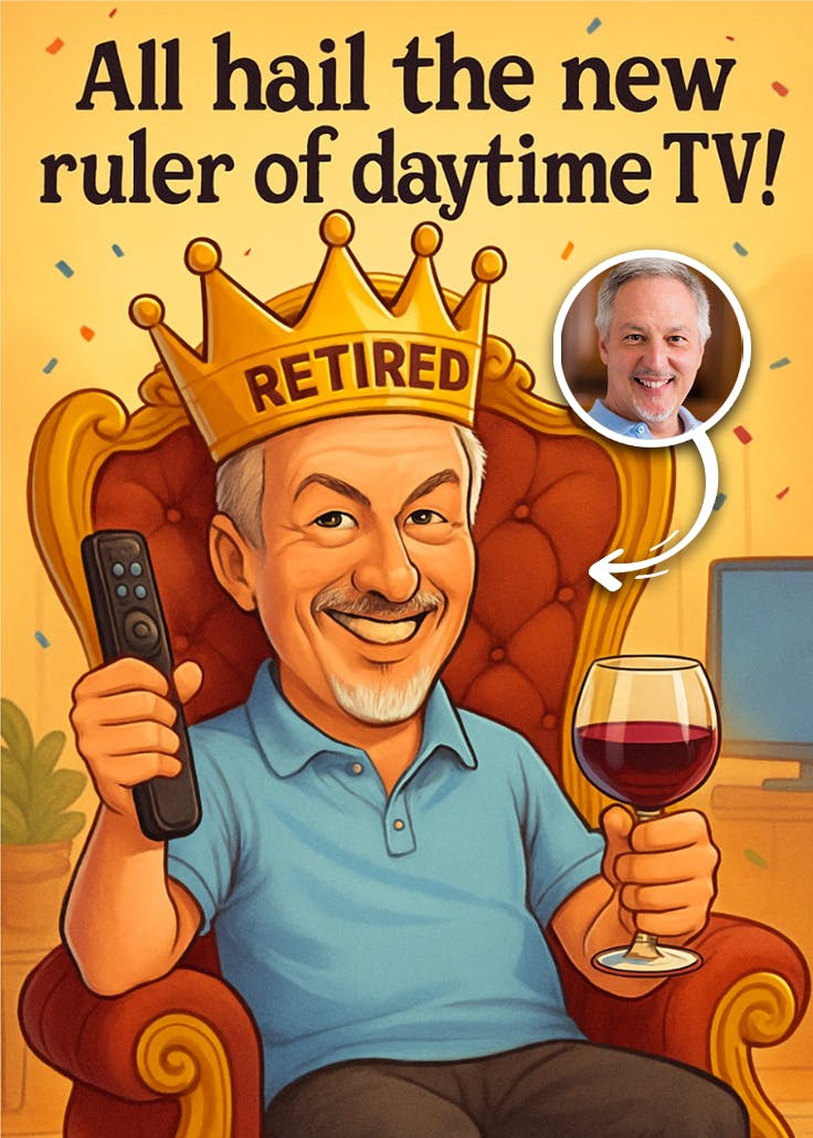 Ruler of daytime tv - tarjeta de jubilación