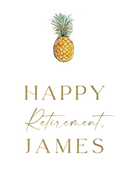 Tropical pineapple - retirement card