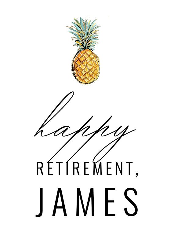 Tropical pineapple - retirement card