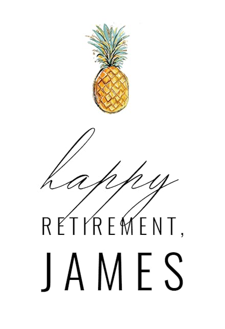 Tropical Pineapple - Retirement Card