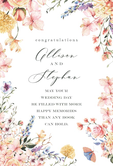 Celebrating your love - wedding congratulations card