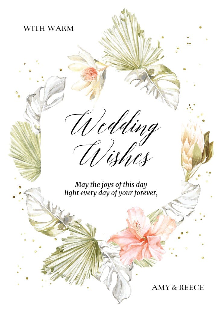 African nature frame - wedding congratulations card