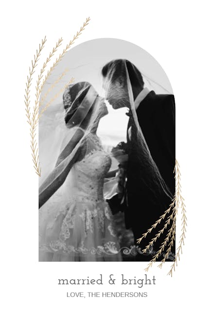 Arch with shiny branches - Wedding Congratulations Card