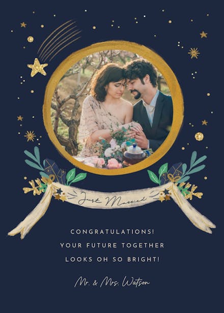 Around stars - wedding congratulations card