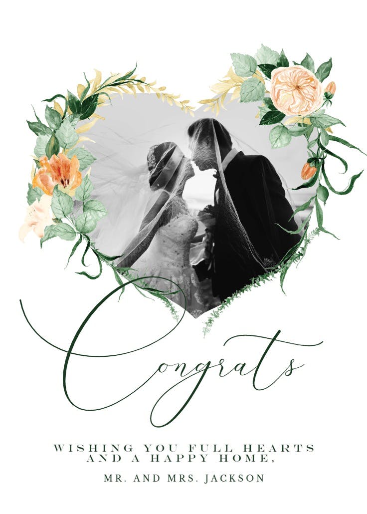 Artisan heart frame - tarjeta de boda