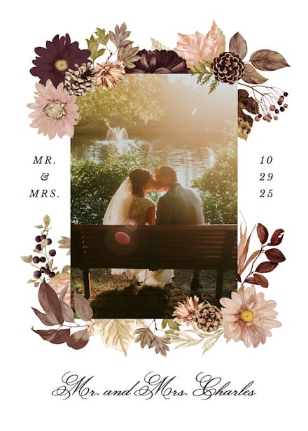 Autumn celebration - wedding congratulations card