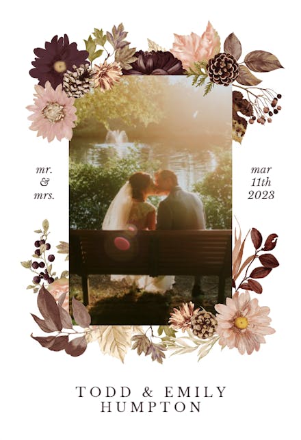 Autumn Celebration - Wedding Congratulations Card