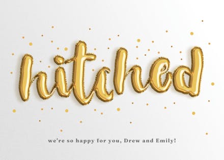 Balloons for two - wedding congratulations card