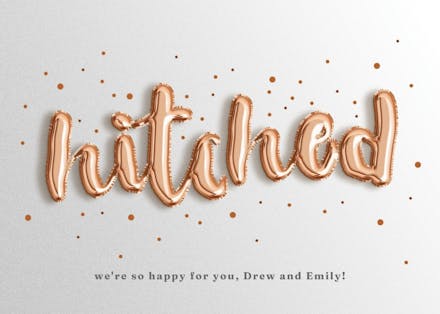 Balloons for two - wedding congratulations card