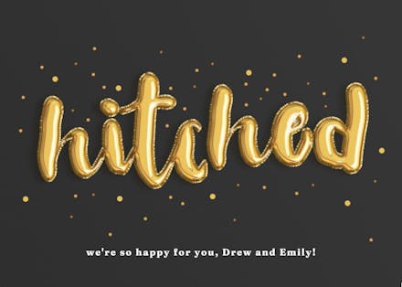 Balloons for two - wedding congratulations card