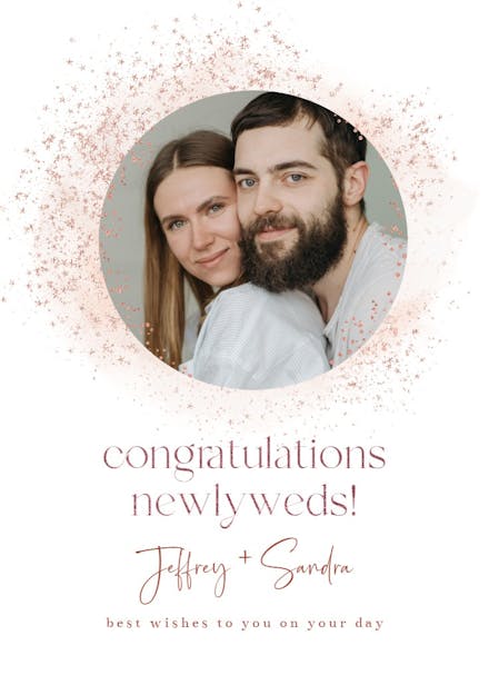 Blush gold spots - wedding congratulations card