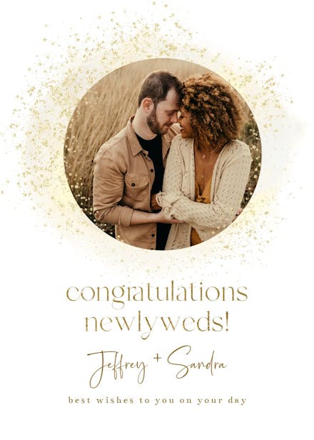 Blush gold spots - wedding congratulations card