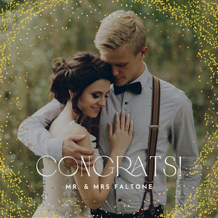 Blushing bride - wedding congratulations card