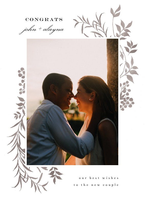 Botanical mood - wedding congratulations card