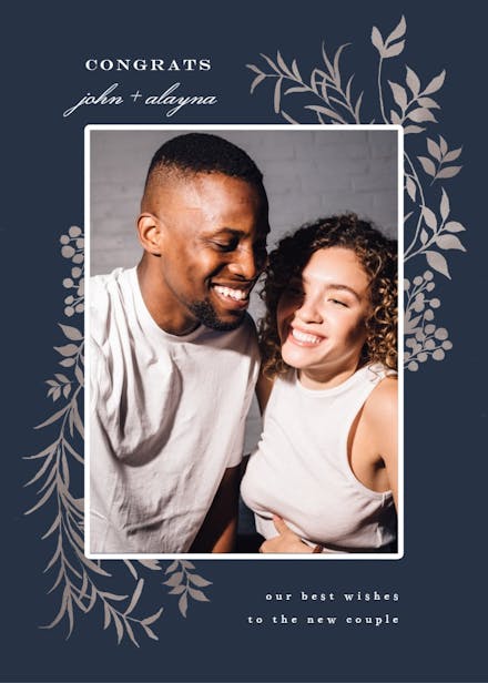 Botanical mood - wedding congratulations card