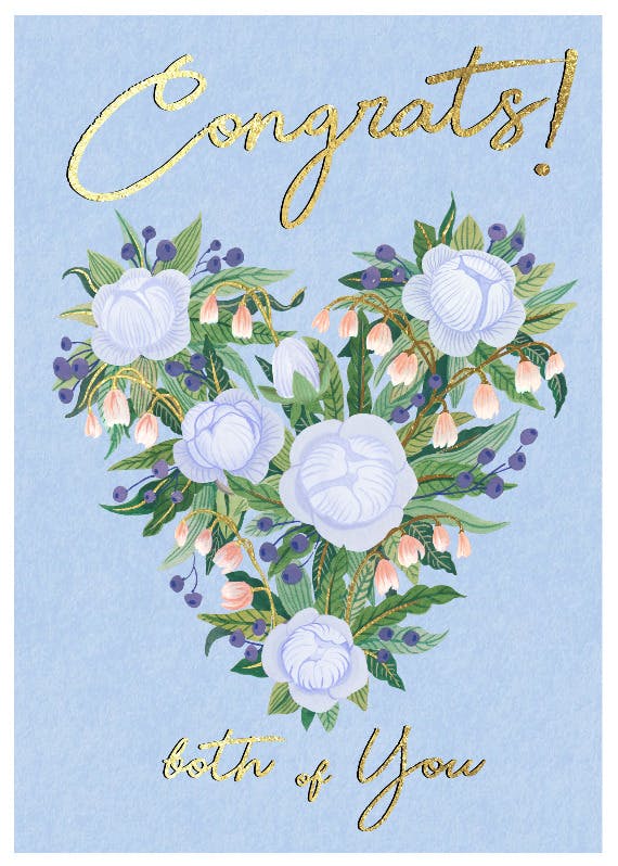 Both of you - engagement congratulations card