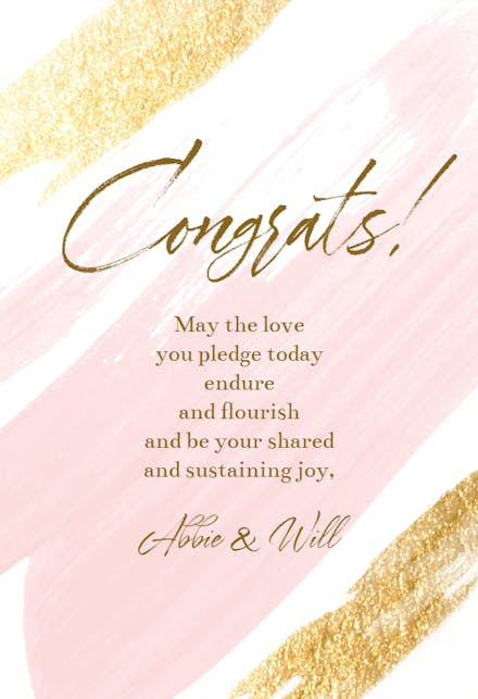 Brushed Background - Wedding Congratulations Card