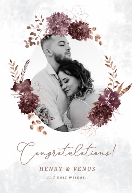 Chocolate Flowers - Wedding Congratulations Card
