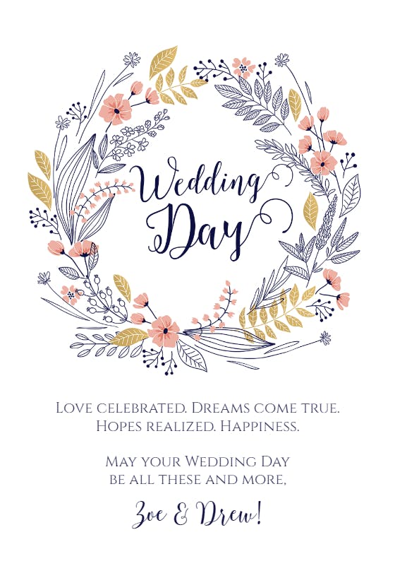 Circle of celebration -  free wedding congratulations card