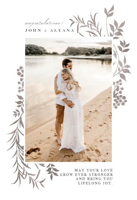 Classic Botanical - Wedding Congratulations Card