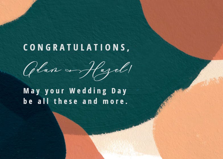 Color palette -  free wedding congratulations card