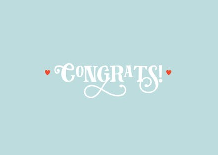 Congrats  love! - wedding congratulations card