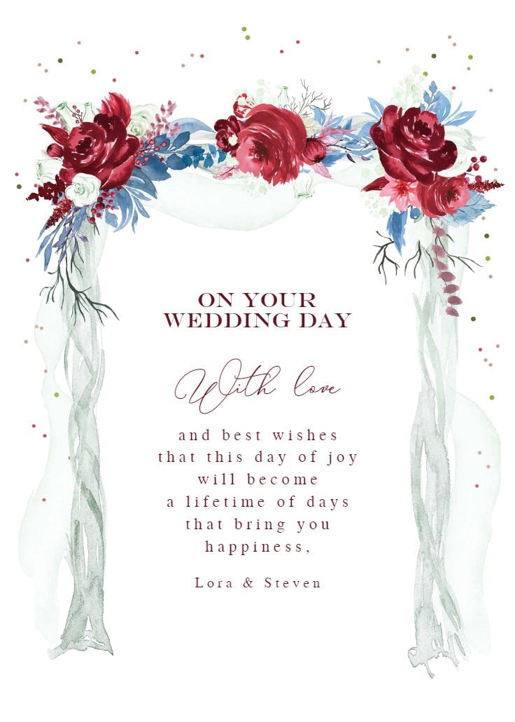 Congrats canopy - wedding congratulations card