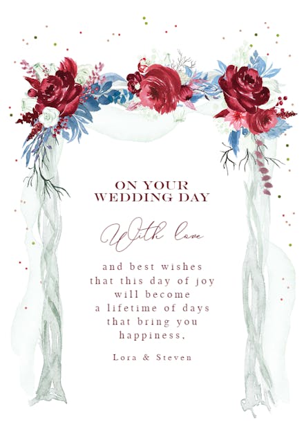 Congrats Canopy - Free Wedding Congratulations Card | Greetings Island