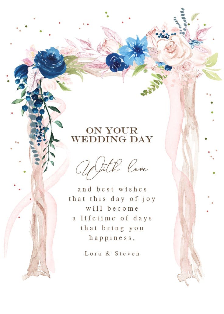 Congrats canopy - wedding congratulations card