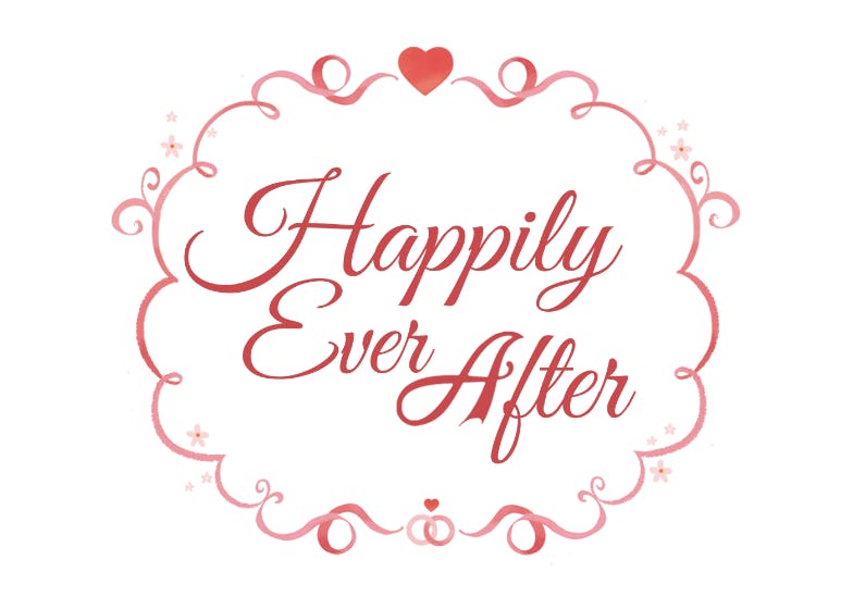 Ever after white -  free wedding congratulations card