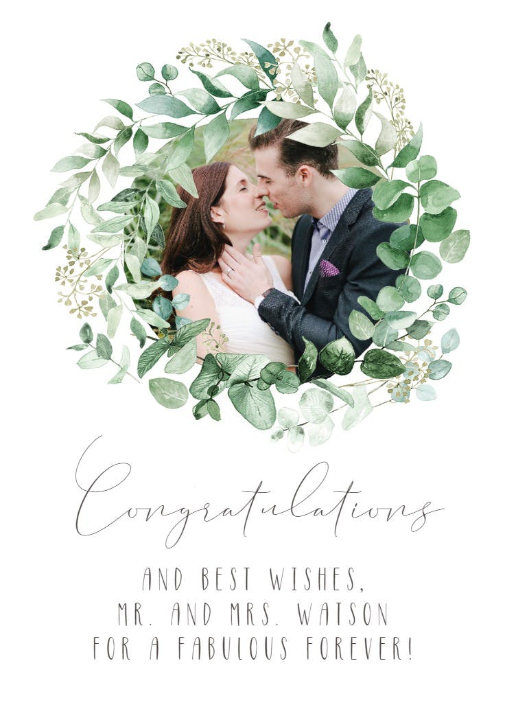 First frame - wedding congratulations card