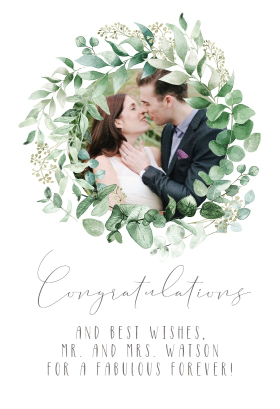 First frame -  free wedding congratulations card