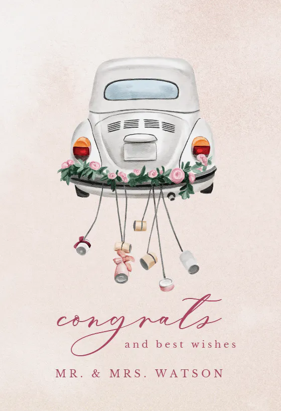 First Ride - Free Wedding Congratulations Card | Greetings Island