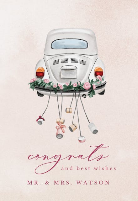 First Ride - Wedding Congratulations Card